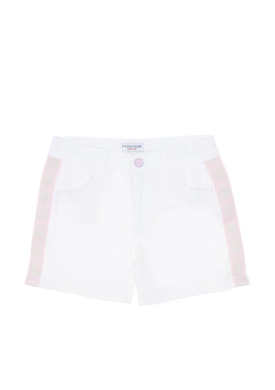 US POLO ASSN Beyaz Kız Çocuk Bermuda Şort