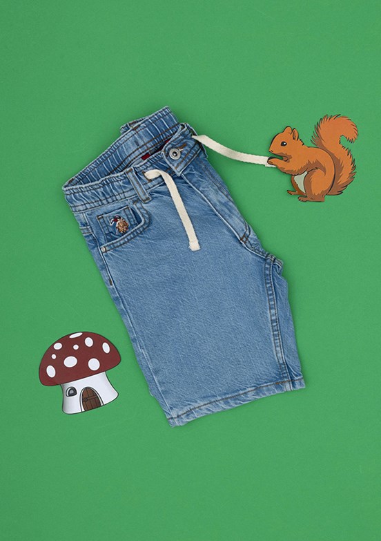 US POLO ASSN Mavi Erkek Çocuk Denim Şort