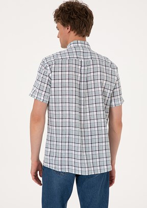 US POLO ASSN Mavi Erkek Kısa Kol Gömlek