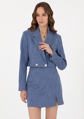 PIERRE CARDIN Lacivert Kadın A-Form Fit Ceket