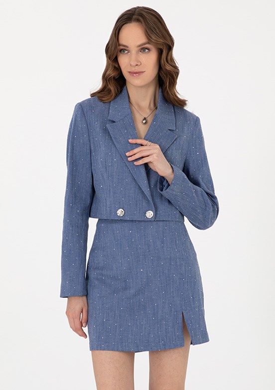PIERRE CARDIN Lacivert Kadın A-Form Fit Ceket