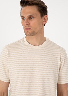 PİERRE CARDİN Bej Erkek Regular T-Shirt