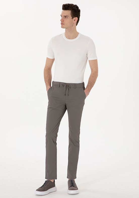 PİERRE CARDİN Bej Erkek Slim Pantolon