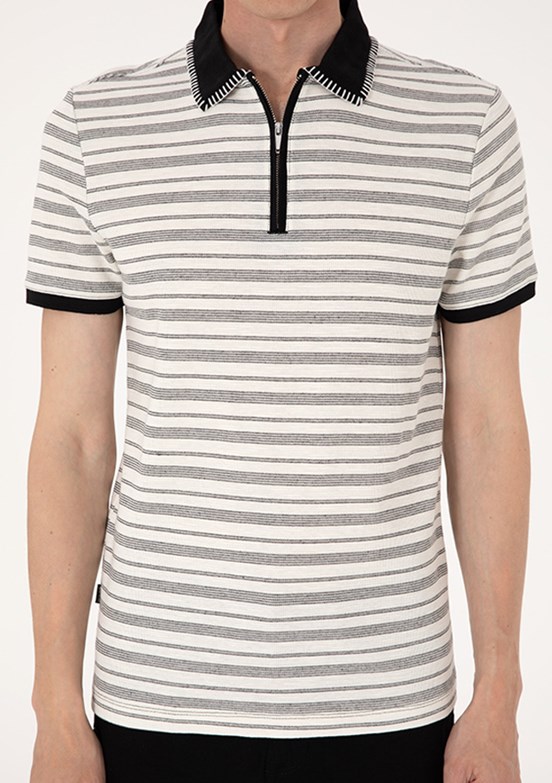 PİERRE CARDİN Bej Erkek Slim T-Shirt