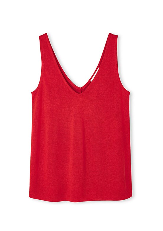İPEKYOL Kırmızı Kadın V Yaka Basic T-shirt