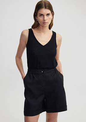 İPEKYOL Siyah Kadın V Yaka Basic T-shirt