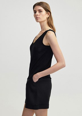 İPEKYOL Siyah Kadın V Yaka Basic T-shirt