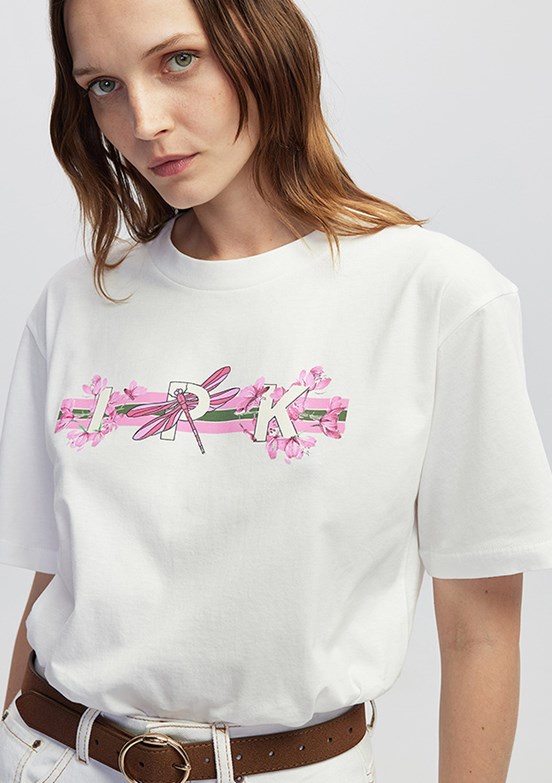 İPEKYOL Beyaz Kadın Baskılı T-shirt