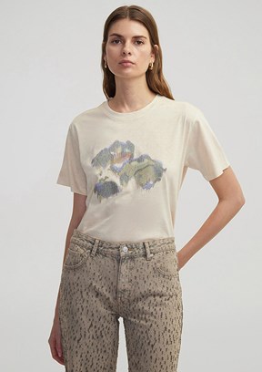 İPEKYOL Açık Natürel Kadın Nakışlı T-shirt