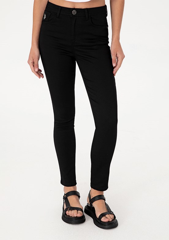 US POLO ASSN Kadın Siyah Oversize Pantolon