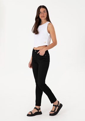 US POLO ASSN Kadın Siyah Oversize Pantolon
