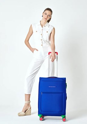 BENETTON Mavi Unisex Trolley 70 cm Büyük Valiz