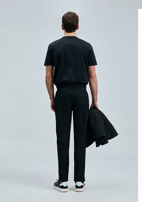 LUFİAN Siyah Erkek Baskılı T-Shirt