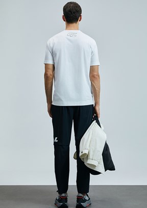 LUFİAN Beyaz Erkek Baskılı T-Shirt