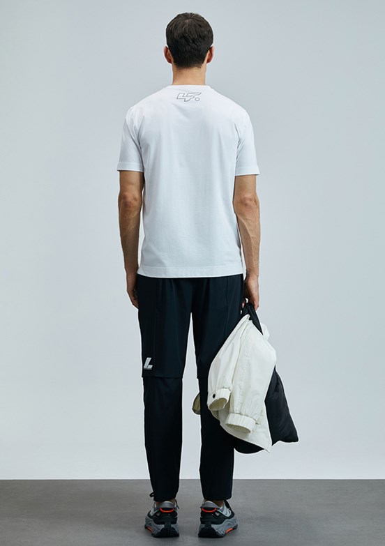 LUFİAN Beyaz Erkek Baskılı T-Shirt