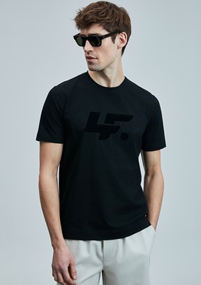 LUFİAN Siyah Erkek Baskılı T-Shirt