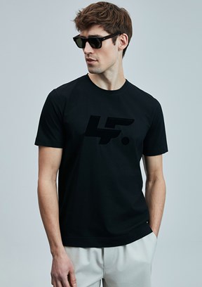 LUFİAN Siyah Erkek Baskılı T-Shirt