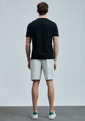 LUFİAN Siyah Erkek Baskılı T-Shirt