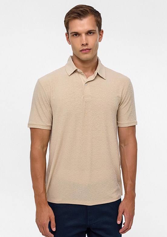 SÜVARİ Bej Erkek Polo Yaka T-Shirt