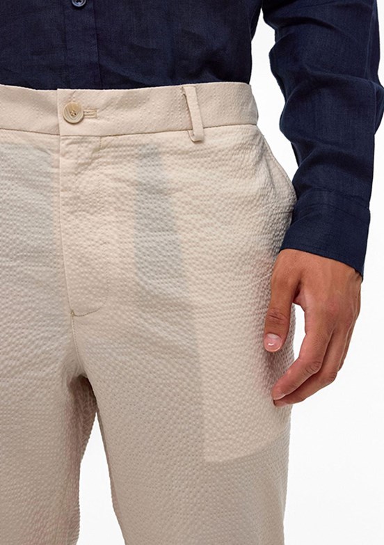BACKANDBOND Bej Erkek Beli Lastikli Pantolon