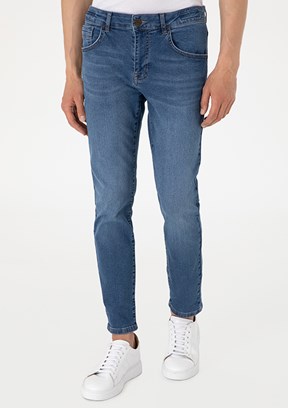 PİERRE CARDİN Mavi Erkek Slim Jean Pantolon