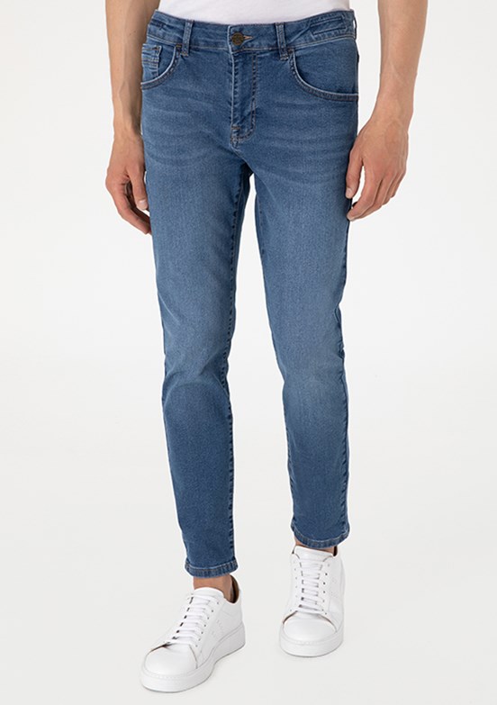 PİERRE CARDİN Mavi Erkek Slim Jean Pantolon