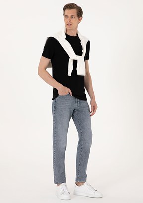 PİERRE CARDİN Mavi Erkek Slim Jean Pantolon