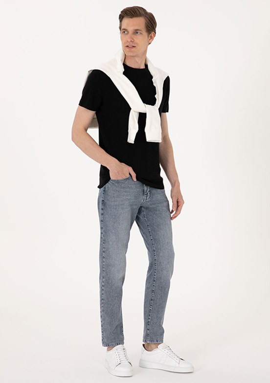 PİERRE CARDİN Mavi Erkek Slim Jean Pantolon