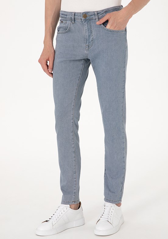 PİERRE CARDİN Mavi Erkek Slim Jean Pantolon