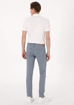 PİERRE CARDİN Mavi Erkek Slim Jean Pantolon