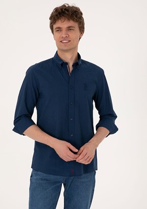 US POLO ASSN Lacivert Erkek Uzun Kol Gömlek