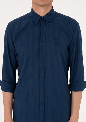 US POLO ASSN Lacivert Erkek Uzun Kol Gömlek