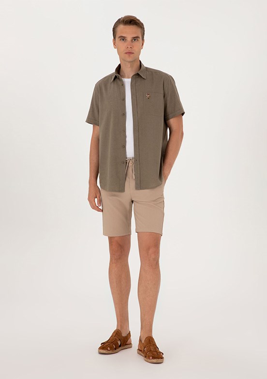US POLO ASSN Bej Erkek Kapri Şort