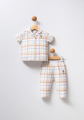 US POLO ASSN Beyaz Kız Bebek Pijama Takımı
