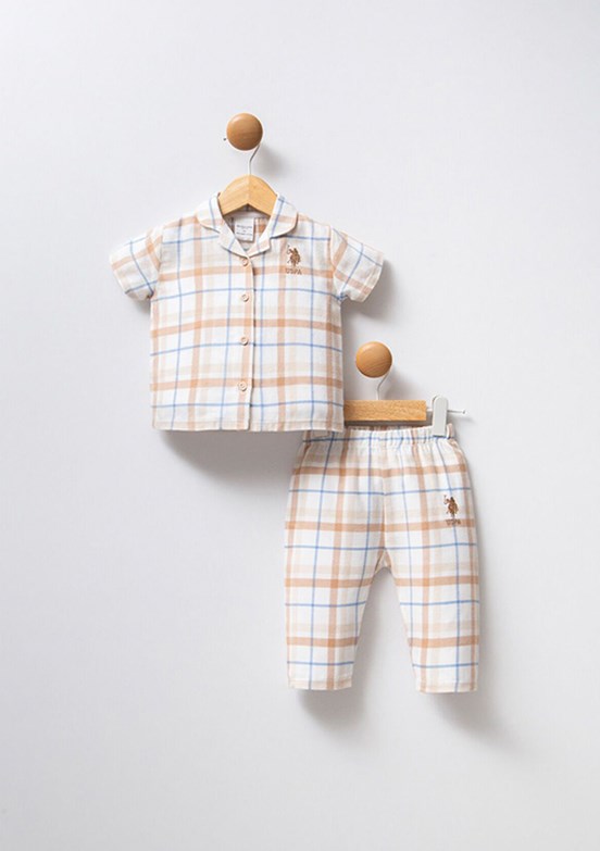 US POLO ASSN Beyaz Kız Bebek Pijama Takımı