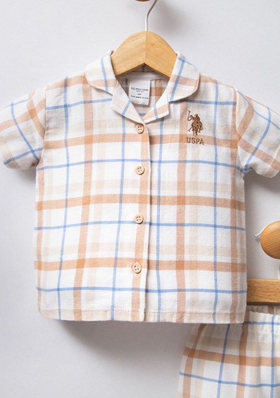 US POLO ASSN Beyaz Kız Bebek Pijama Takımı