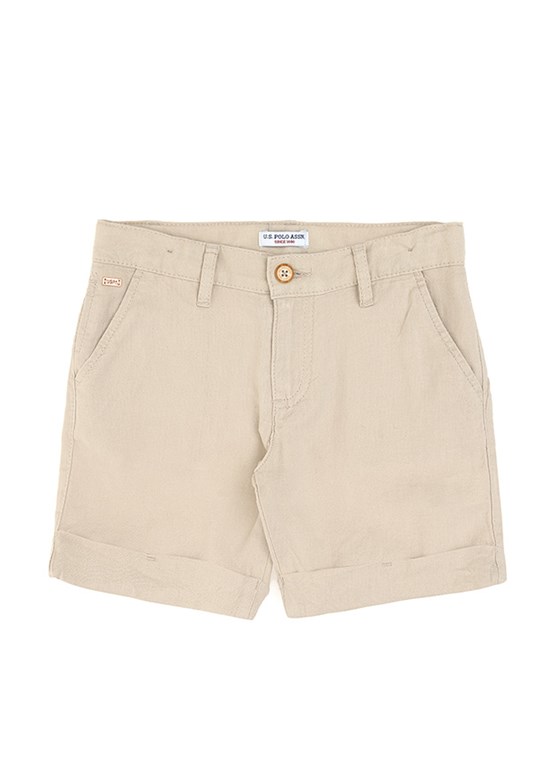 US POLO ASSN Bej Erkek Çocuk Bermuda Şort