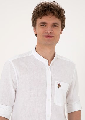US POLO ASSN Beyaz Erkek Uzun Kol Gömlek