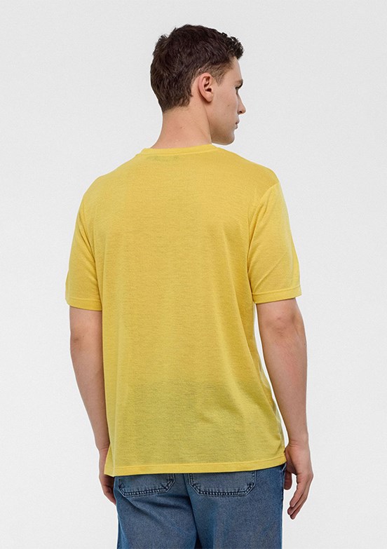 BACKANDBOND Sari Erkek Bisiklet Yaka T-Shirt