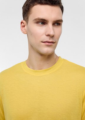 BACKANDBOND Sari Erkek Bisiklet Yaka T-Shirt