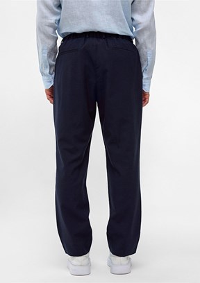 BACKANDBOND - B34S30016 Erkek Lacivert Beli Lastikli Pantolon