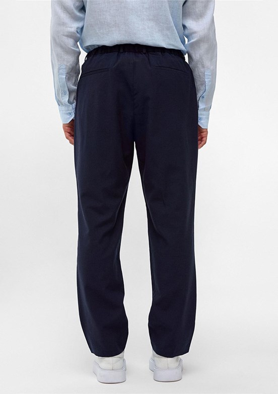 BACKANDBOND - B34S30016 Erkek Lacivert Beli Lastikli Pantolon