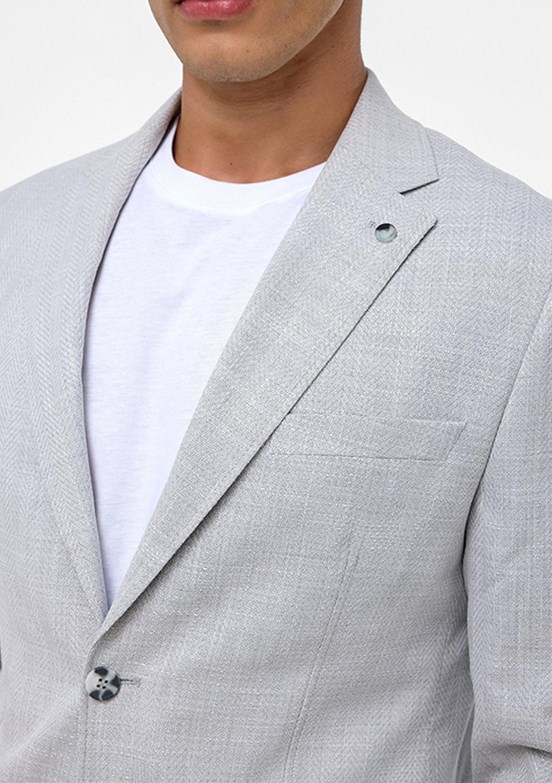 SÜVARİ Gri Erkek Slim Ceket