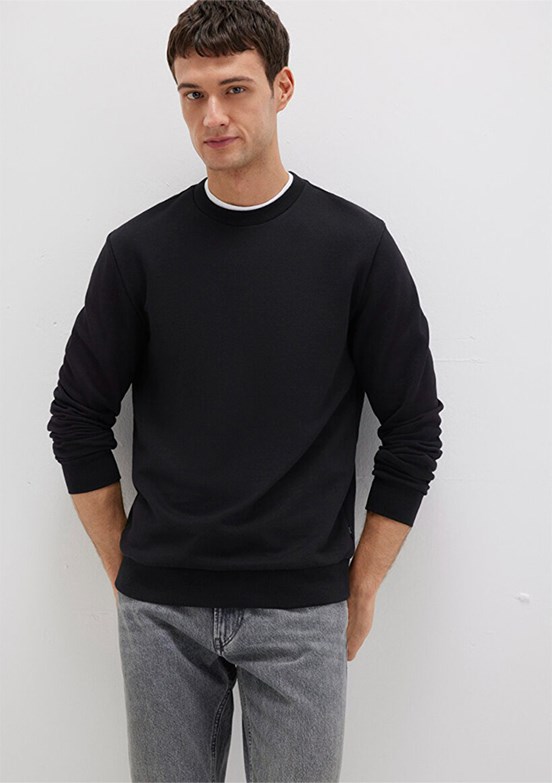 MAVİ Siyah Erkek Bisiklet Yaka Sweatshirt
