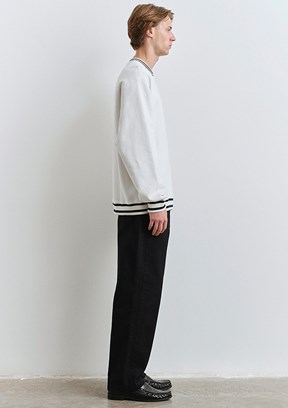 MAVİ Beyaz Erkek Şerit Detaylı Sweatshirt