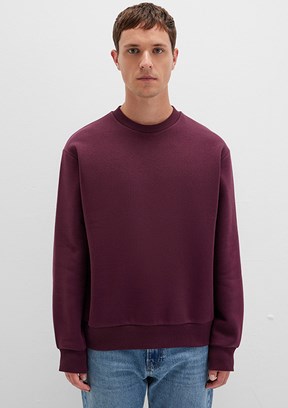 MAVİ - M0S10276-70434 Erkek Bordo Bisiklet Yaka Sweatshirt