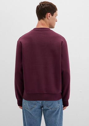 MAVİ - M0S10276-70434 Erkek Bordo Bisiklet Yaka Sweatshirt