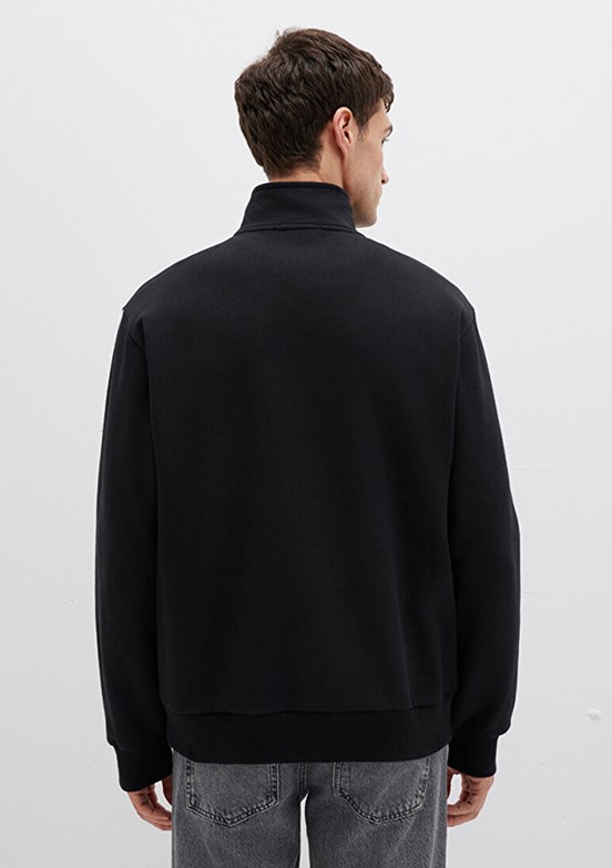 MAVİ Siyah Erkek Yarı Fermuarlı Basic Sweatshirt