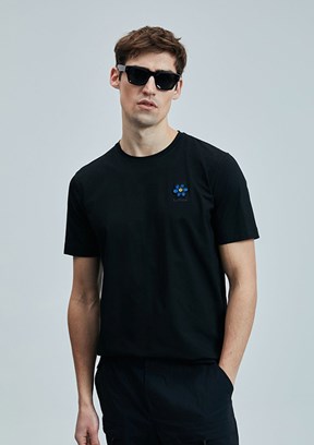 LUFİAN Siyah Erkek Baskılı T-Shirt