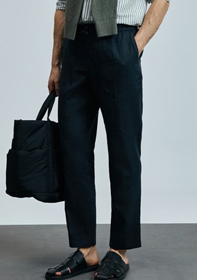LUFİAN Siyah Erkek Chino Pantolon